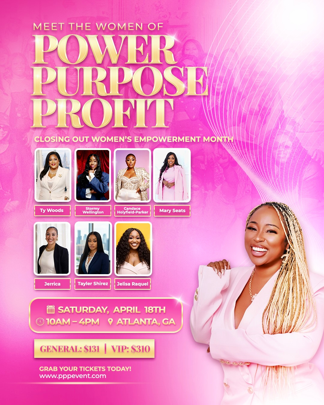 Flyer featuring the women who spoke at last year's conference